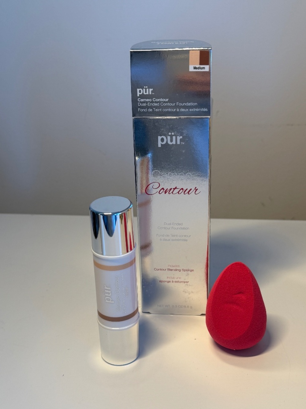 NEW PÜR Minerals Cameo Contour Dual Ended Foundation MEDIUM Sponge DISCONTINUED